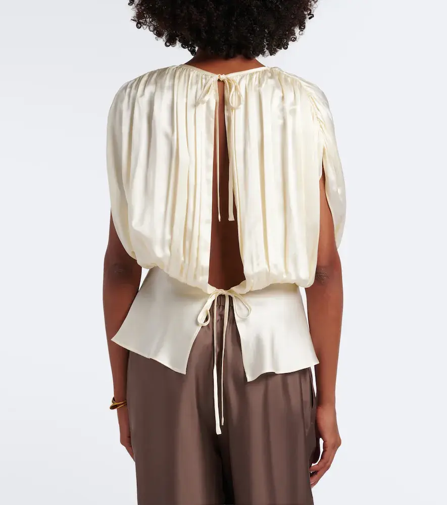 Tove Peta draped peplum silk satin top | Thumbnail 7