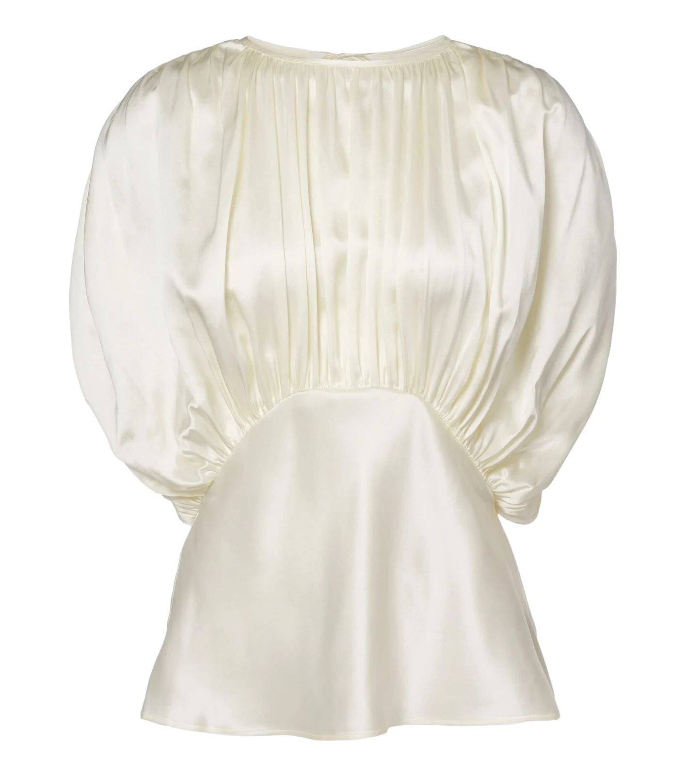 Peta draped peplum silk satin top