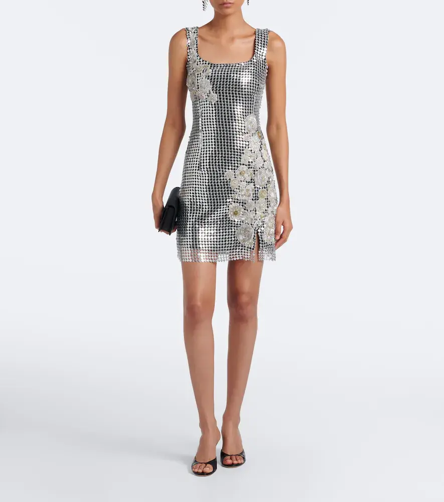 LA FUORI Là Fuori Shell sequined chainmail minidress | Thumbnail 2