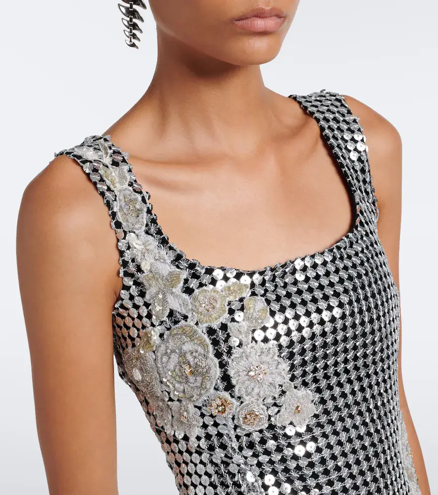 LA FUORI Là Fuori Shell sequined chainmail minidress | Thumbnail 3