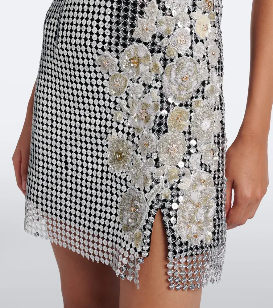 LA FUORI Là Fuori Shell sequined chainmail minidress | Thumbnail 4