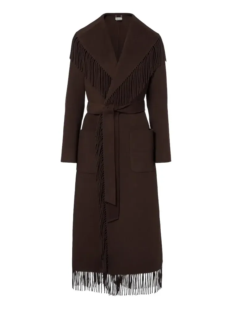 Fringed wool-blend coat Fringed wool-blend coat