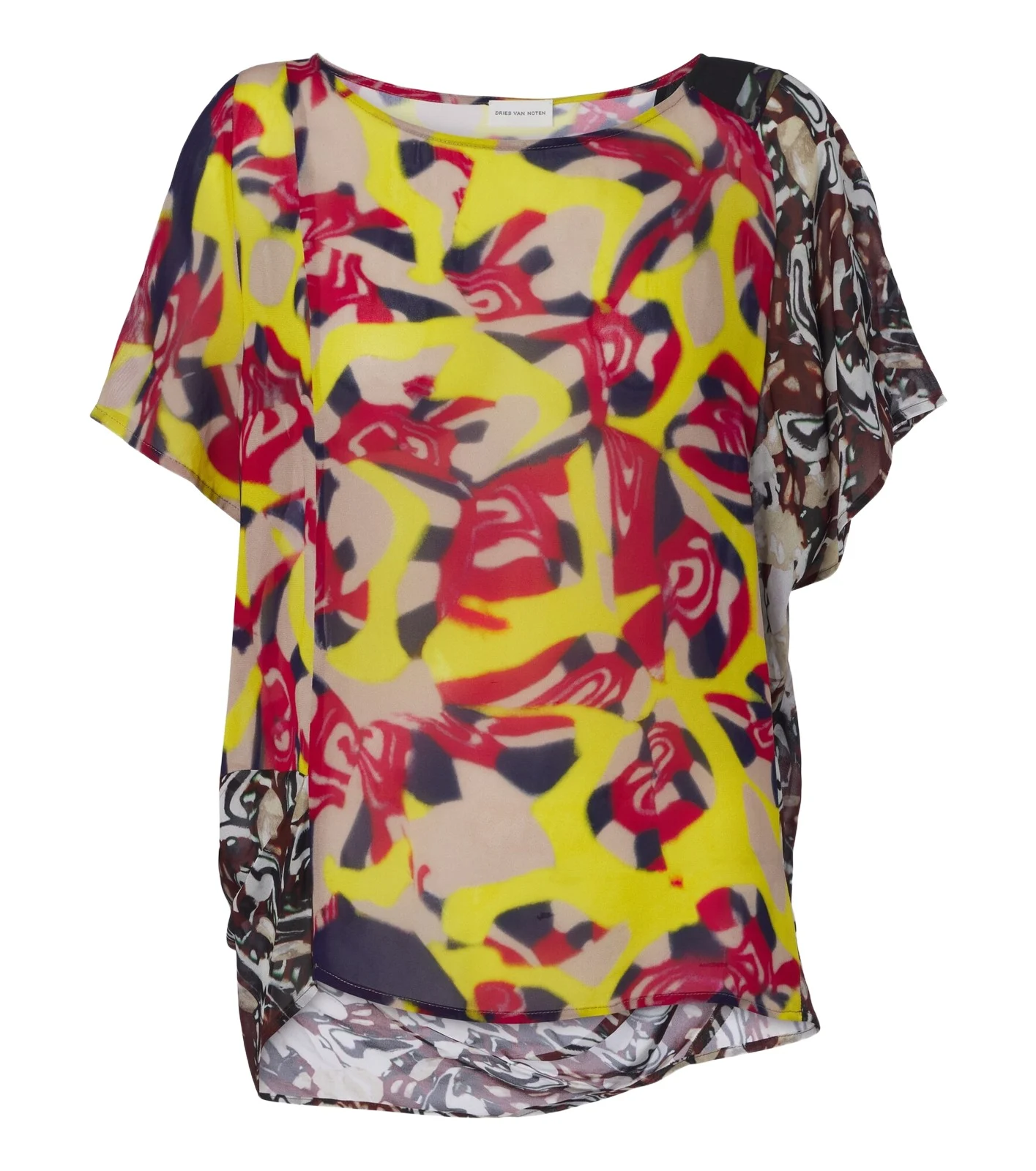 Printed draped top Printed draped top