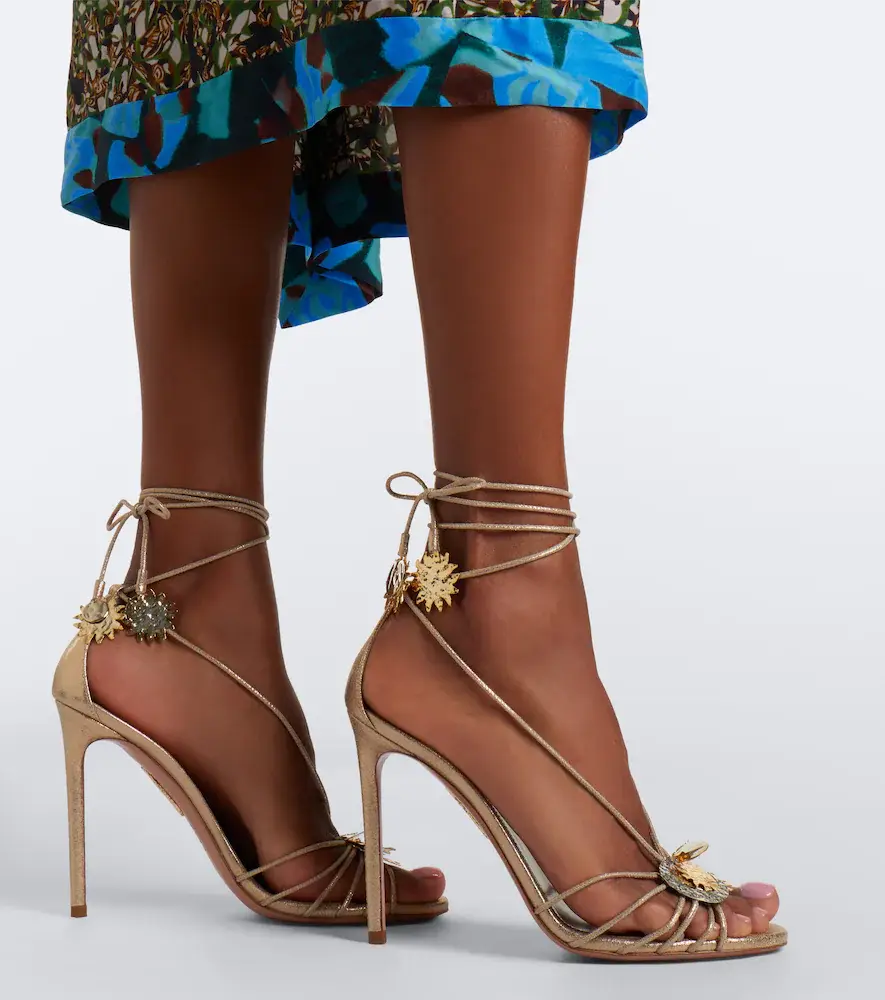 Aquazzura Night Stars metallic leather sandals | Thumbnail 5 Aquazzura Night Stars metallic leather sandals | Thumbnail 5
