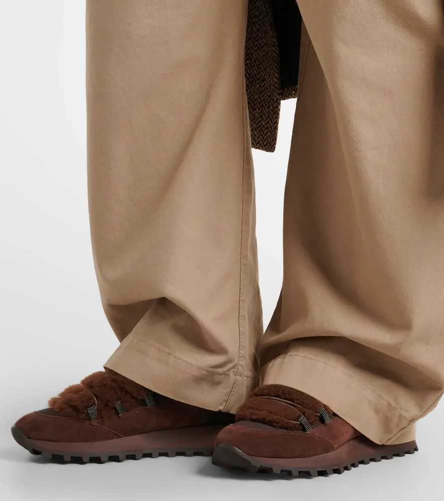 Brunello Cucinelli Monili shearling-trimmed suede sneakers | Thumbnail 5 Brunello Cucinelli Monili shearling-trimmed suede sneakers | Thumbnail 5