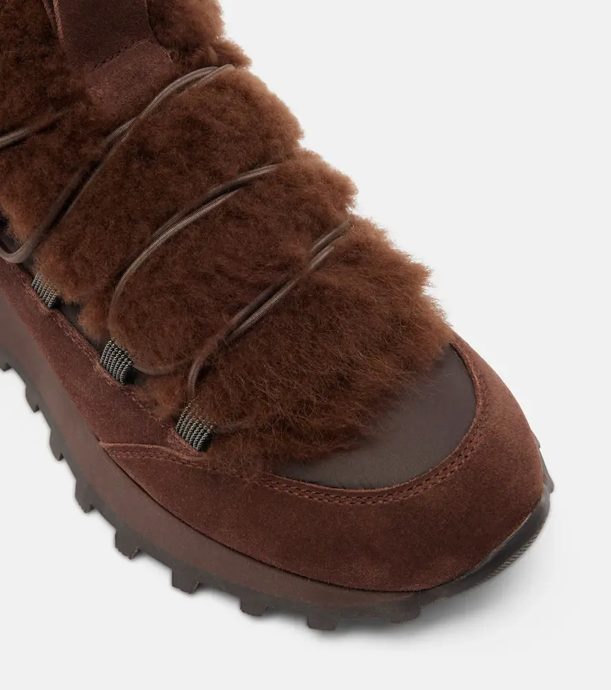 Brunello Cucinelli Monili shearling-trimmed suede sneakers | Thumbnail 6 Brunello Cucinelli Monili shearling-trimmed suede sneakers | Thumbnail 6