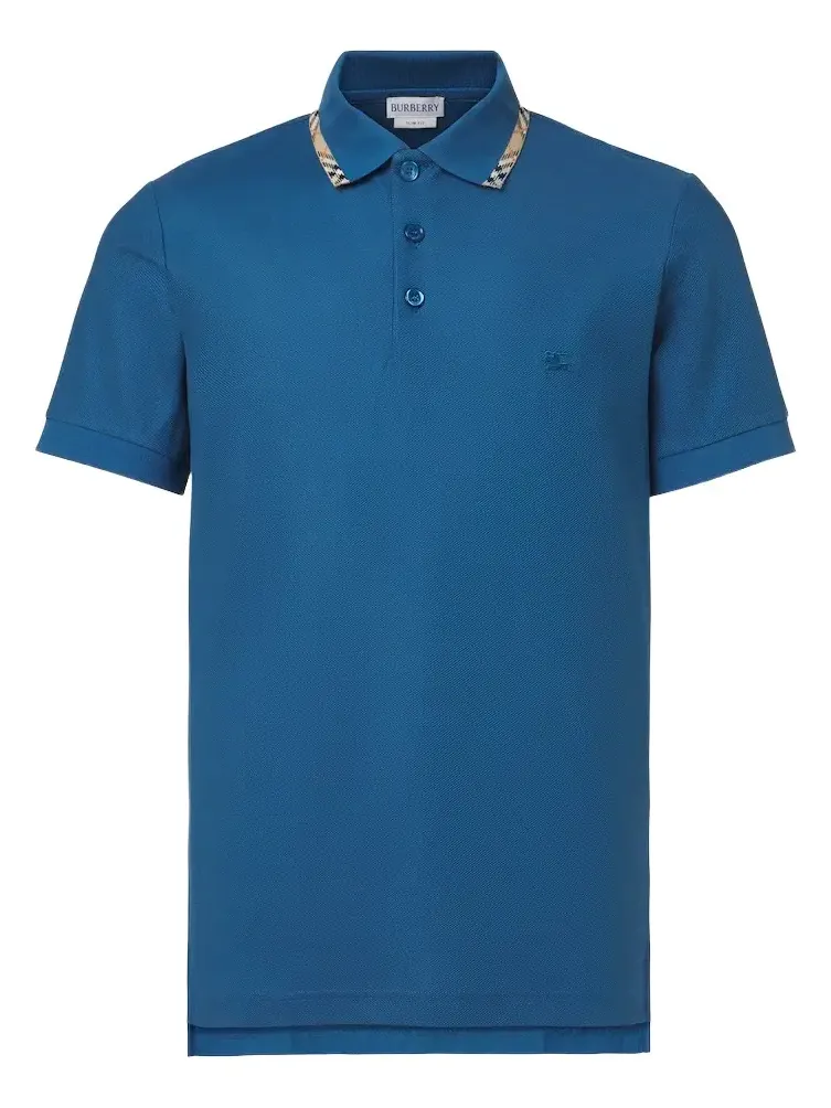 Check cotton piqué polo shirt