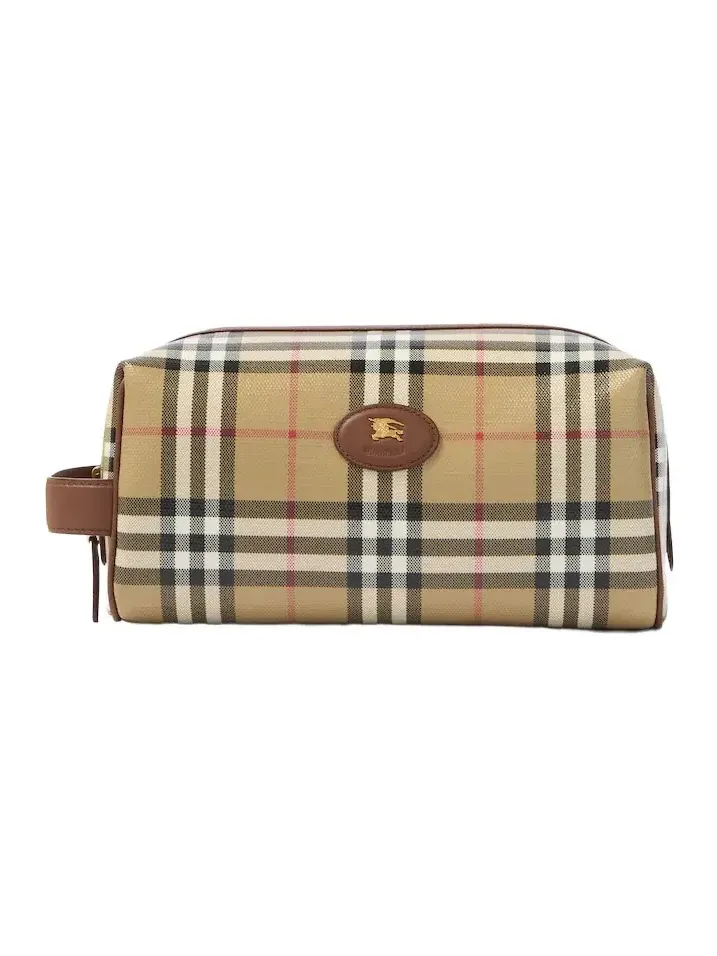Burberry Check canvas toiletry bag