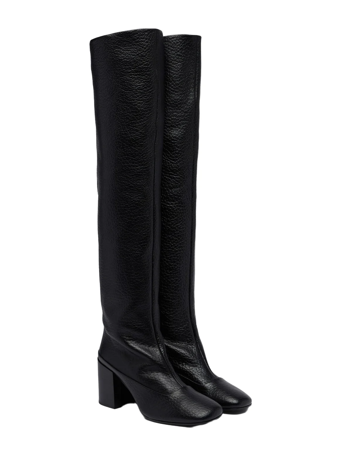 Leather knee-high boots