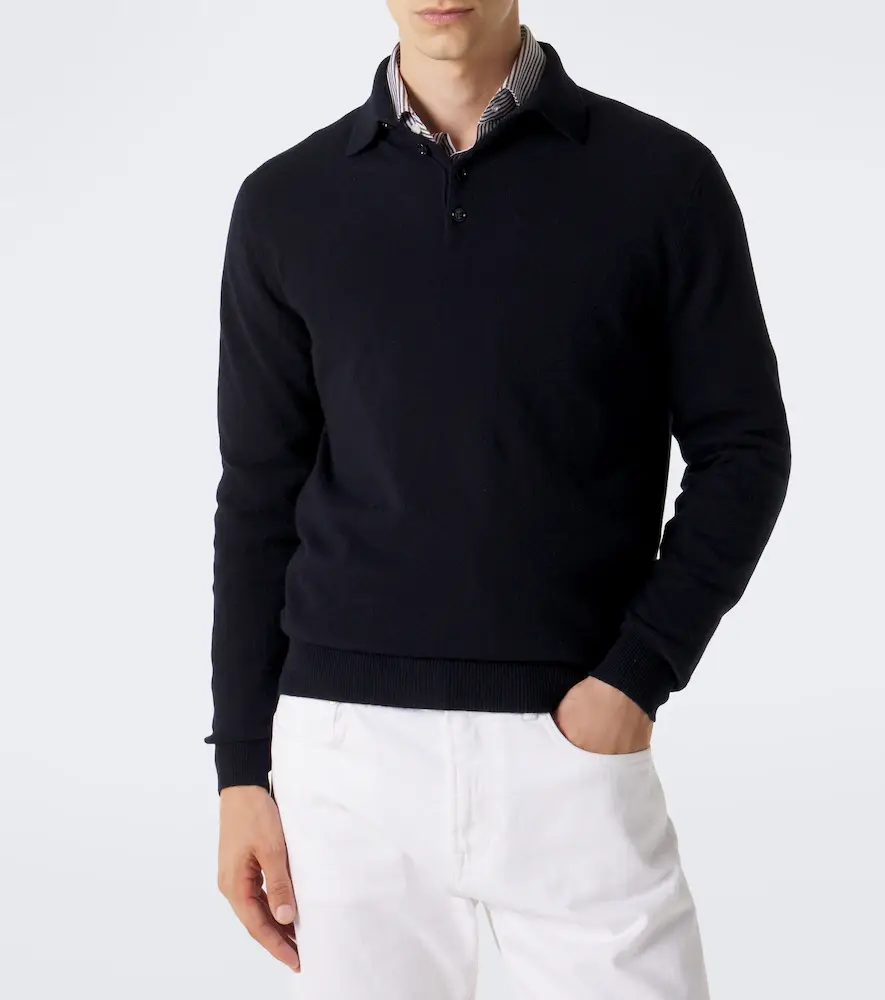 Allude Cashmere polo sweater | Thumbnail 3 Allude Cashmere polo sweater | Thumbnail 3