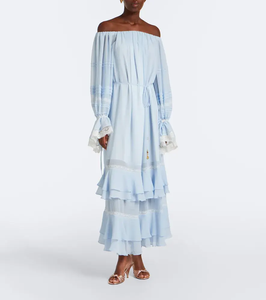 Xu Zhi Ruffled off-shoulder lace-trimmed maxi dress | Thumbnail 2