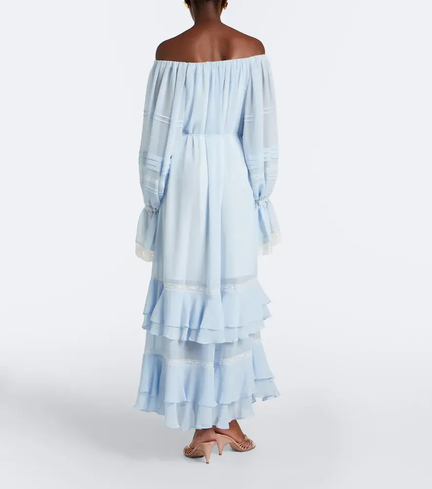 Xu Zhi Ruffled off-shoulder lace-trimmed maxi dress | Thumbnail 4