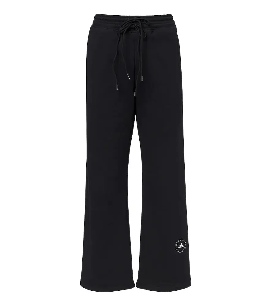 adidas by Stella McCartney Logo cotton wide-leg sweatpants | Image 1 adidas by Stella McCartney Logo cotton wide-leg sweatpants | Image 1