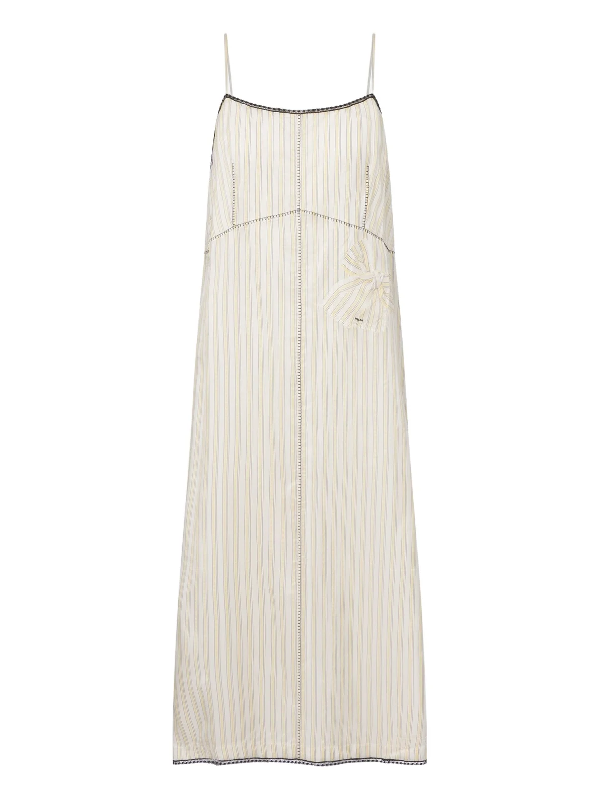 Prada Bow-detail striped midi dress
