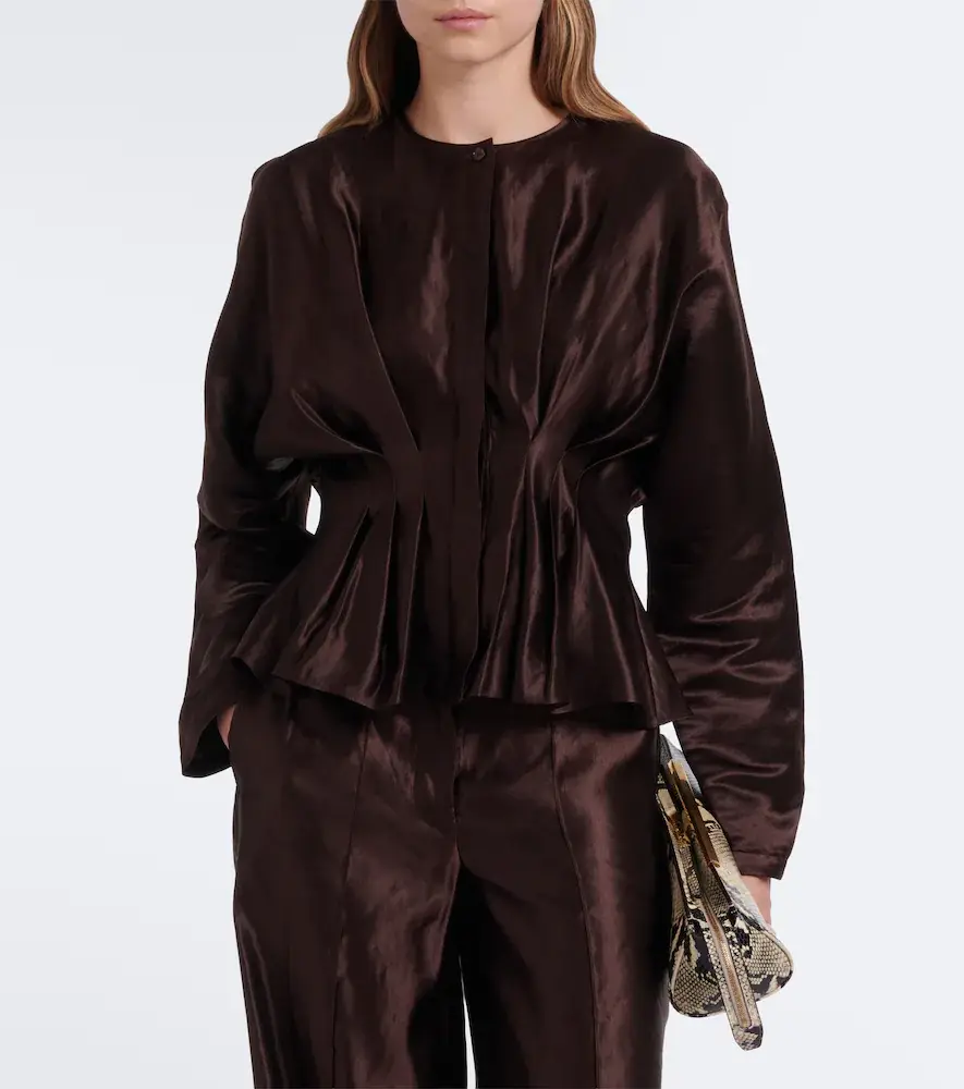 Joseph Erin pleated linen and silk blouse | Thumbnail 3