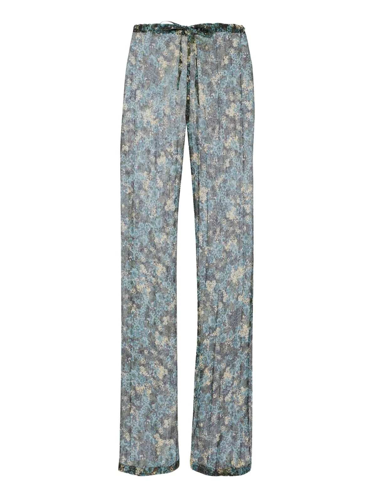 Semi-sheer floral wide-leg pants Semi-sheer floral wide-leg pants
