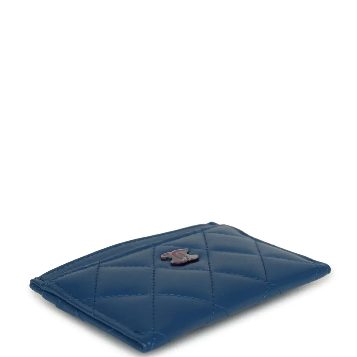 Chanel Chanel Classic Card Holder Dark Blue Lambskin Rainbow Hardware | Thumbnail 5 Chanel Chanel Classic Card Holder Dark Blue Lambskin Rainbow Hardware | Thumbnail 5
