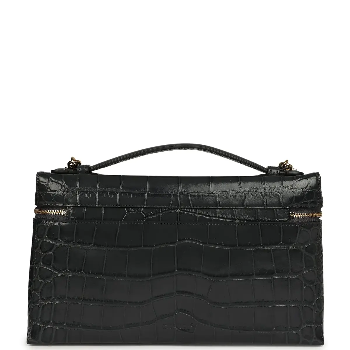 Chanel Chanel Large Top Handle Long Vanity Case Grey Croc Embossed Calfskin Gold Hardware | Thumbnail 4 Chanel Chanel Large Top Handle Long Vanity Case Grey Croc Embossed Calfskin Gold Hardware | Thumbnail 4
