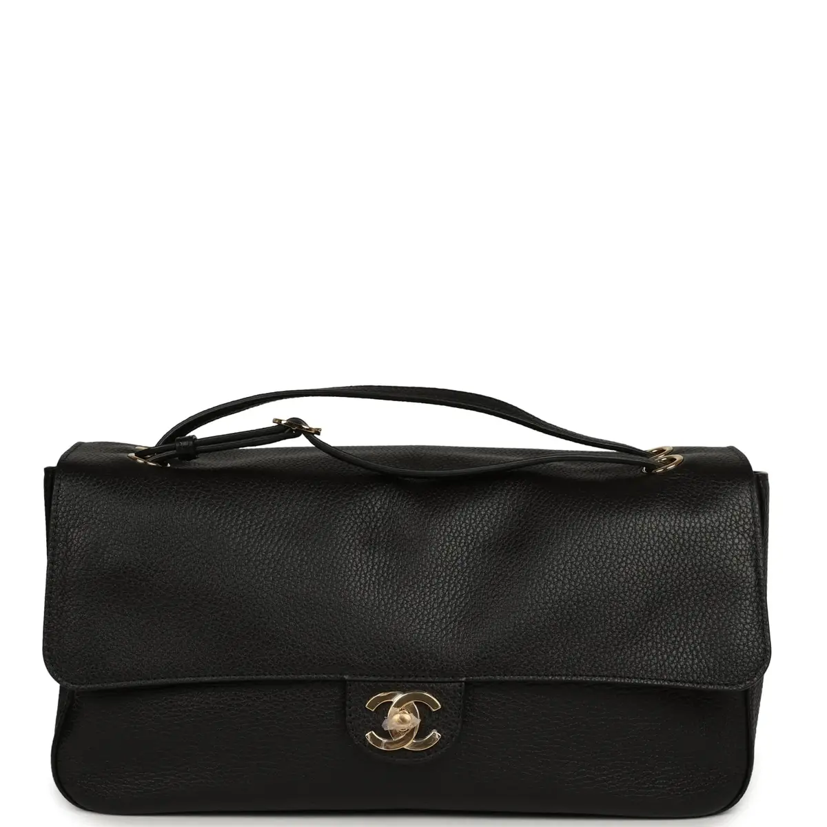 Chanel Chanel Maxi "Souplissimo" Small Flap Bag Black Grained Calfskin Gold Hardware | Image 1 Chanel Chanel Maxi "Souplissimo" Small Flap Bag Black Grained Calfskin Gold Hardware | Image 1