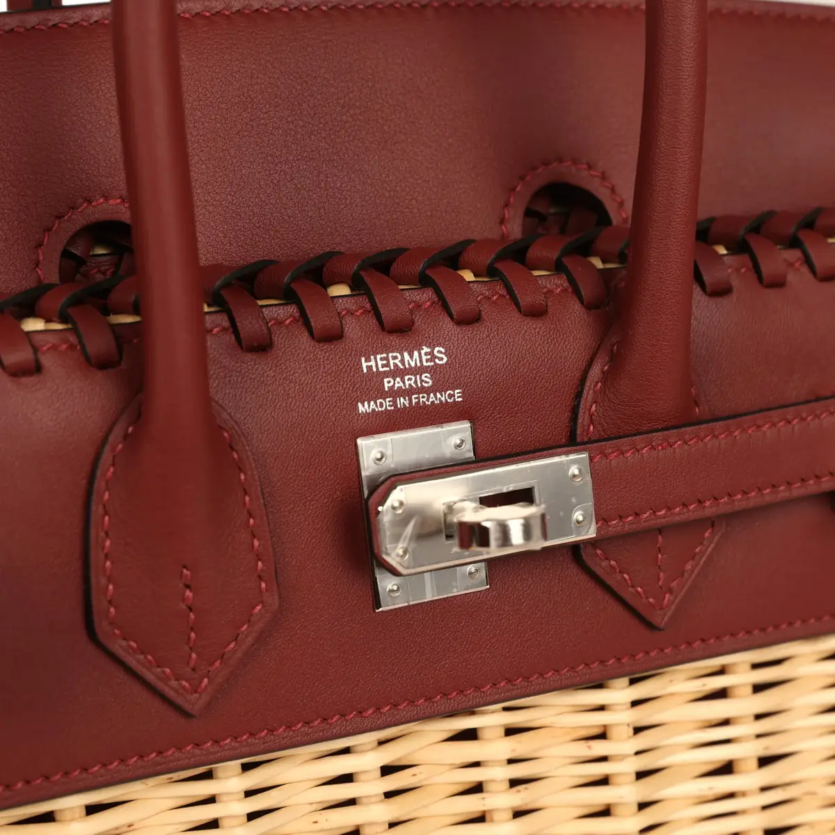 HERMÈS Hermes Picnic Birkin 25 Rouge H Swift Palladium Hardware | Thumbnail 7 HERMÈS Hermes Picnic Birkin 25 Rouge H Swift Palladium Hardware | Thumbnail 7