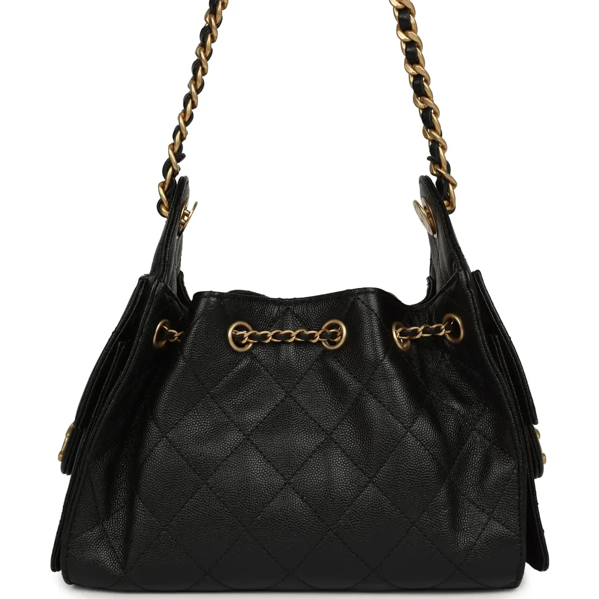 Chanel Pre-owned Chanel Mini 25 Hobo Bag Black Caviar Antique Gold Hardware | Thumbnail 4 Chanel Pre-owned Chanel Mini 25 Hobo Bag Black Caviar Antique Gold Hardware | Thumbnail 4