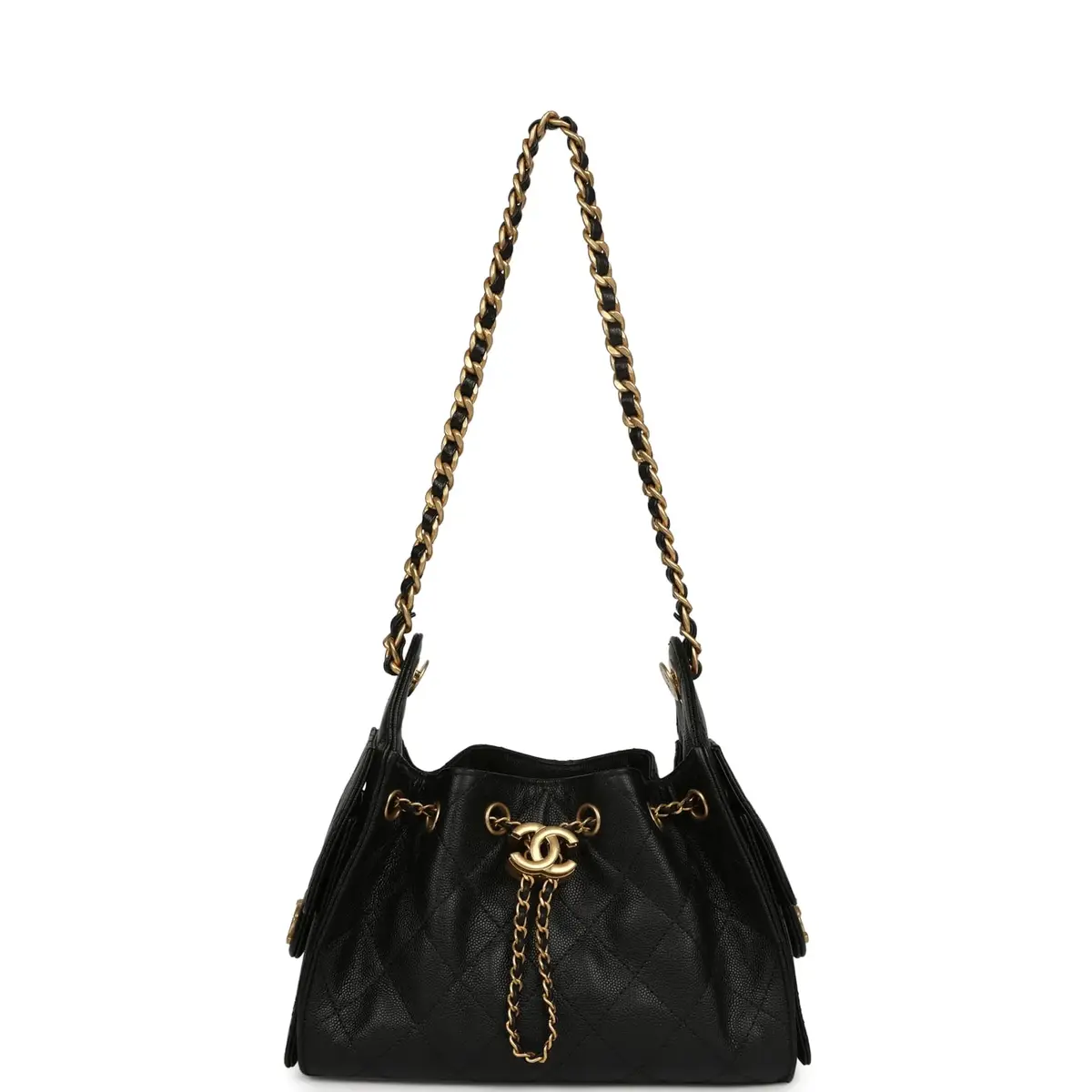 Chanel Pre-owned Chanel Mini 25 Hobo Bag Black Caviar Antique Gold Hardware | Thumbnail 7 Chanel Pre-owned Chanel Mini 25 Hobo Bag Black Caviar Antique Gold Hardware | Thumbnail 7