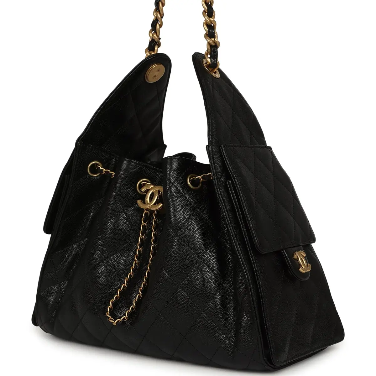 Chanel Pre-owned Chanel Small 25 Hobo Bag Black Caviar Antique Gold Hardware | Thumbnail 5 Chanel Pre-owned Chanel Small 25 Hobo Bag Black Caviar Antique Gold Hardware | Thumbnail 5