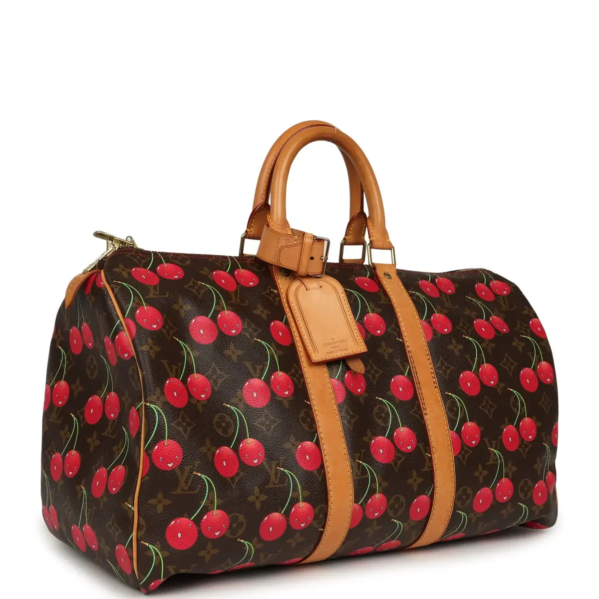 Louis Vuitton Vintage Louis Vuitton x Takashi Murkami Cheries Keepall 45 Brown and Red Cherry Monogram Gold Hardware | Thumbnail 2 Louis Vuitton Vintage Louis Vuitton x Takashi Murkami Cheries Keepall 45 Brown and Red Cherry Monogram Gold Hardware | Thumbnail 2