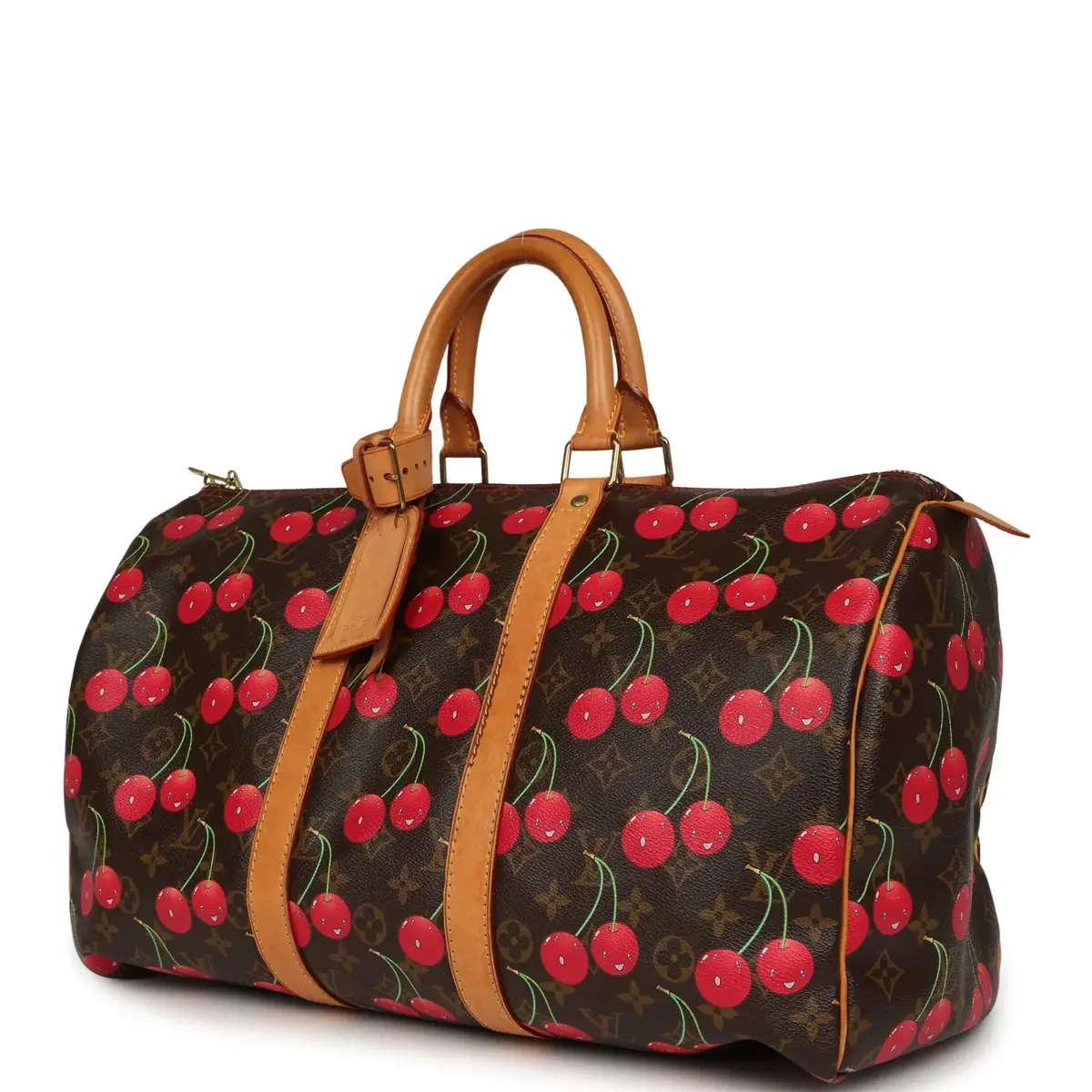 Louis Vuitton Vintage Louis Vuitton x Takashi Murkami Cheries Keepall 45 Brown and Red Cherry Monogram Gold Hardware | Thumbnail 4 Louis Vuitton Vintage Louis Vuitton x Takashi Murkami Cheries Keepall 45 Brown and Red Cherry Monogram Gold Hardware | Thumbnail 4