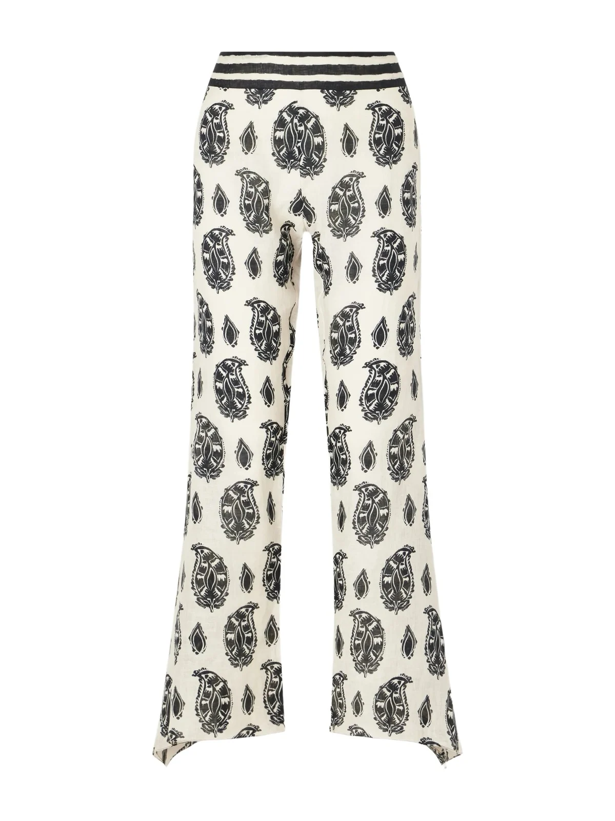Femininity Dramatic Printed Linen Flared Pants Femininity Dramatic Printed Linen Flared Pants