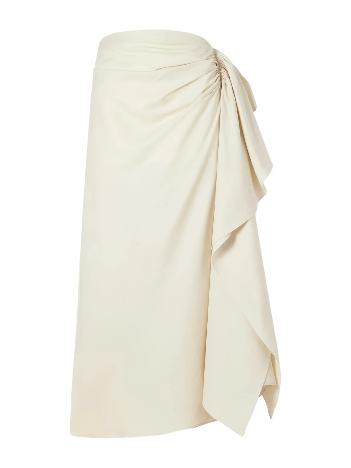 Liliana Gathered Silk-twill Midi Skirt Liliana Gathered Silk-twill Midi Skirt