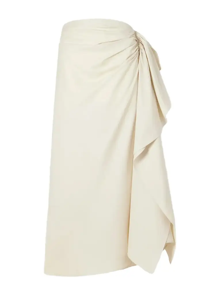 Heirlome Liliana Gathered Silk-twill Midi Skirt | Image 1 Heirlome Liliana Gathered Silk-twill Midi Skirt | Image 1
