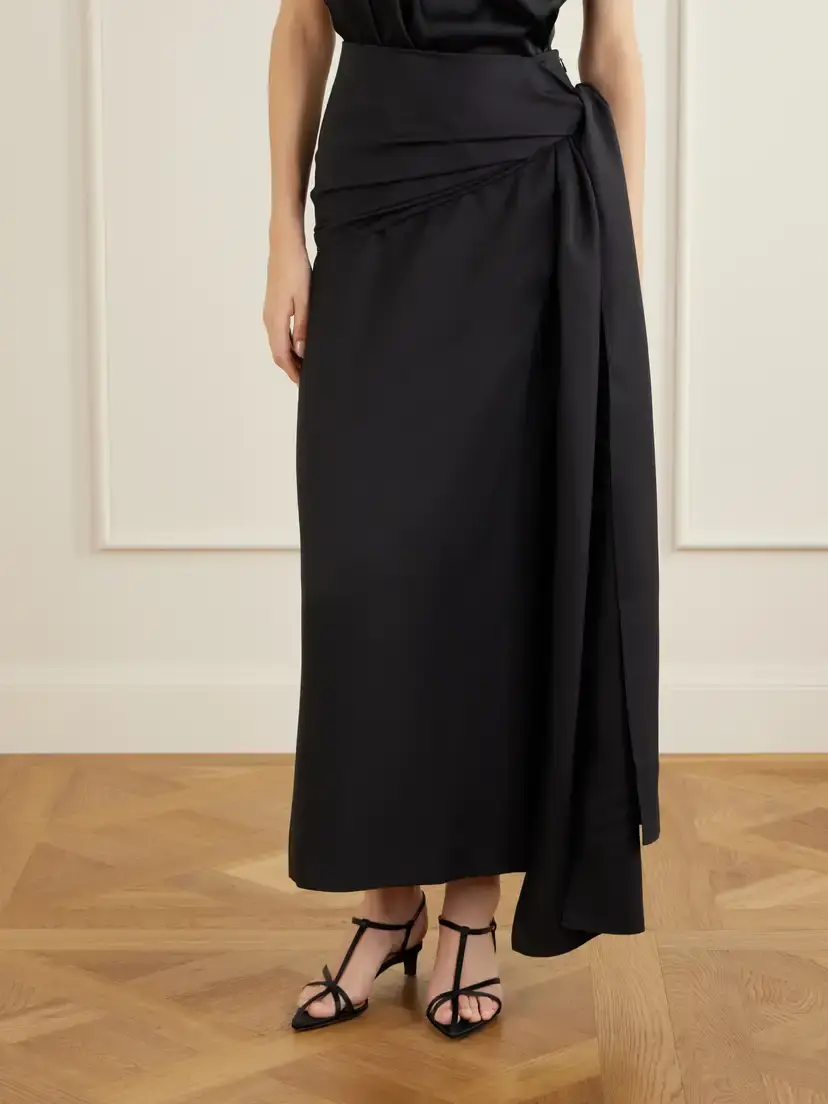Heirlome Helena Silk-twill Midi Skirt | Thumbnail 3