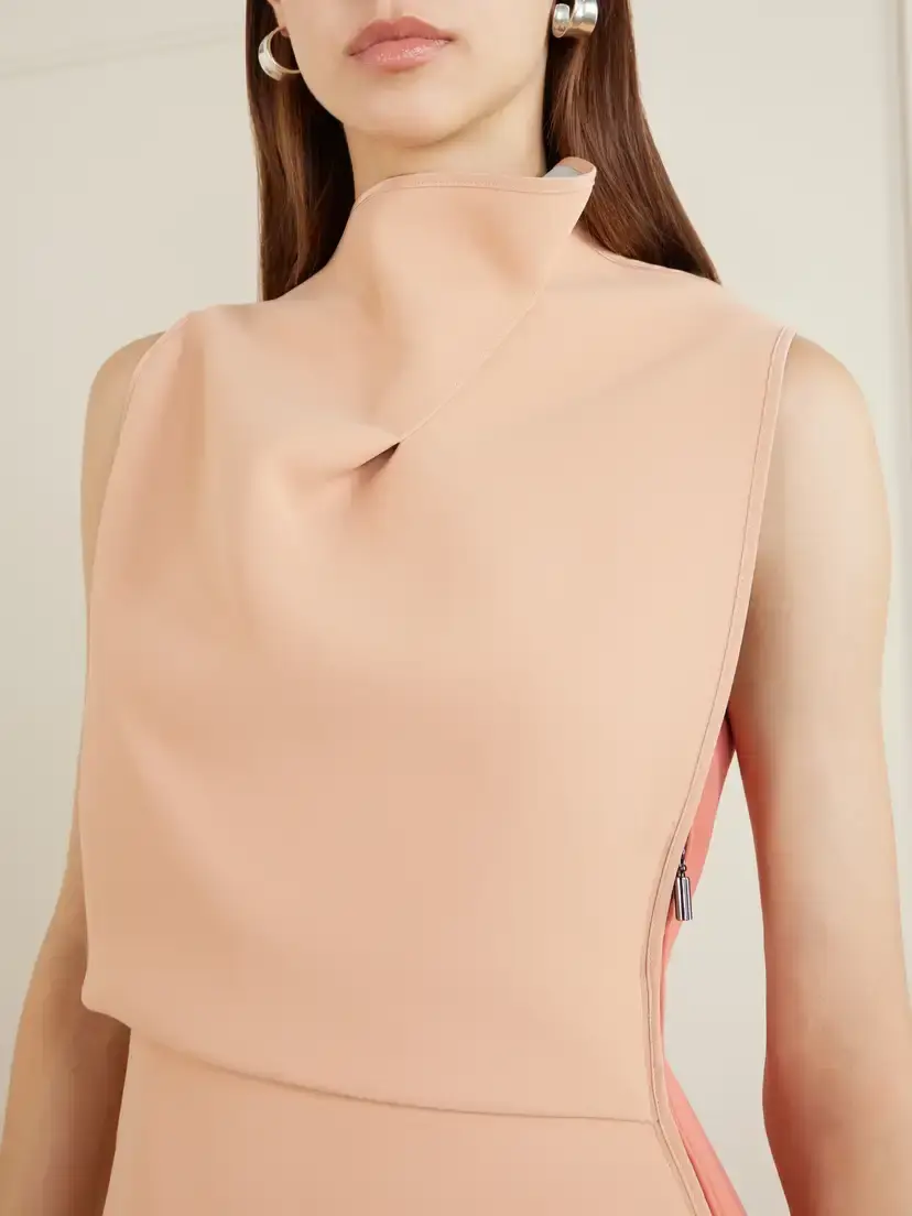 Maticevski Lash Cape-effect Two-tone Faille Midi Dress | Thumbnail 4 Maticevski Lash Cape-effect Two-tone Faille Midi Dress | Thumbnail 4