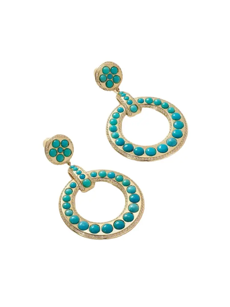 Ileana Makri 18-karat Gold Diamond And Turquoise Earrings - Blue