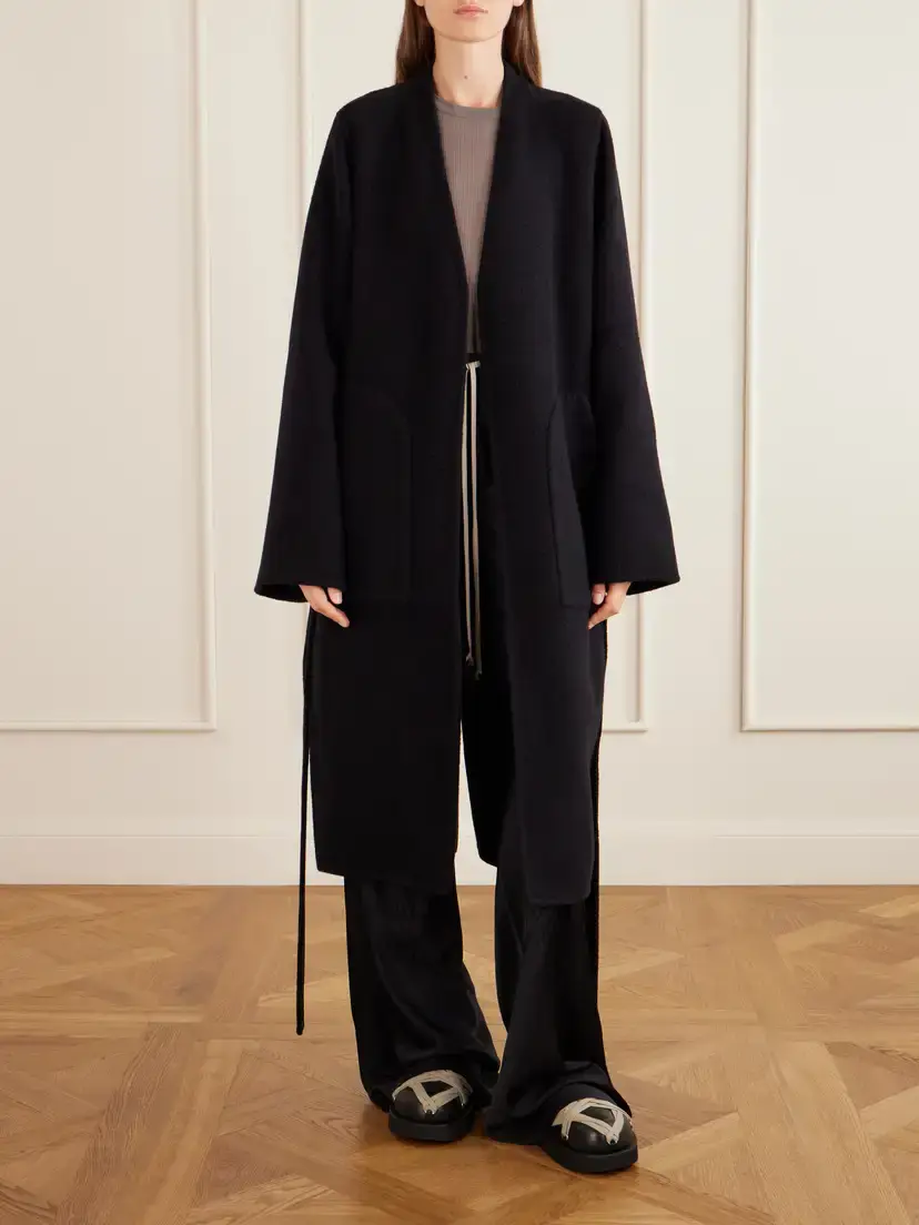 Rick Owens Dagger Belted Cashmere Coat | Thumbnail 2 Rick Owens Dagger Belted Cashmere Coat | Thumbnail 2