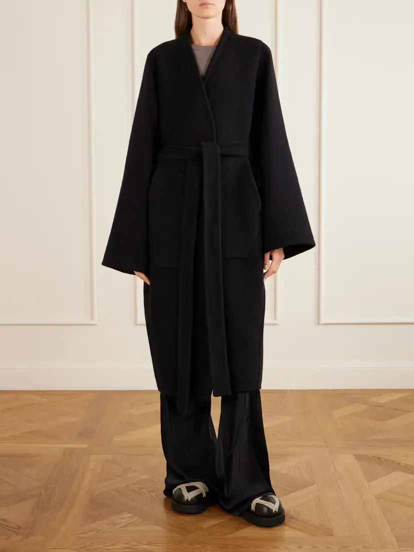 Rick Owens Dagger Belted Cashmere Coat | Thumbnail 3 Rick Owens Dagger Belted Cashmere Coat | Thumbnail 3