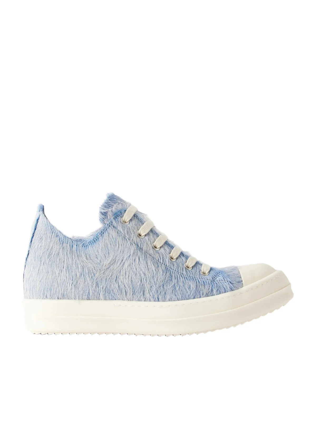 Rick Owens Ramones Calf-hair And Leather Sneakers - Blue