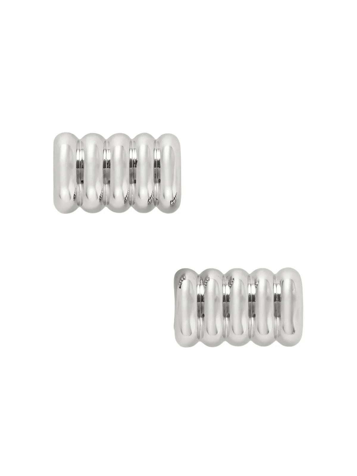 Hollyhock Large Silver-tone Earrings
