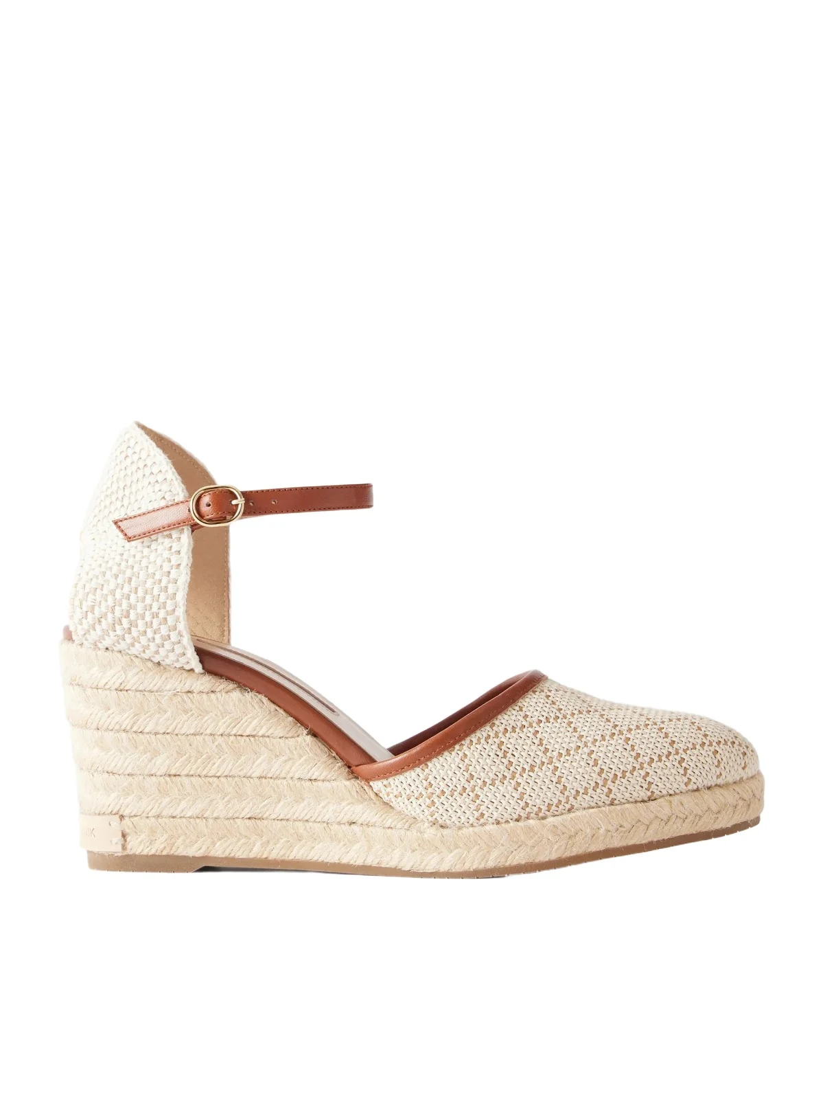 Espadrahi 90 Leather-trimmed Canvas Espadrille Pumps