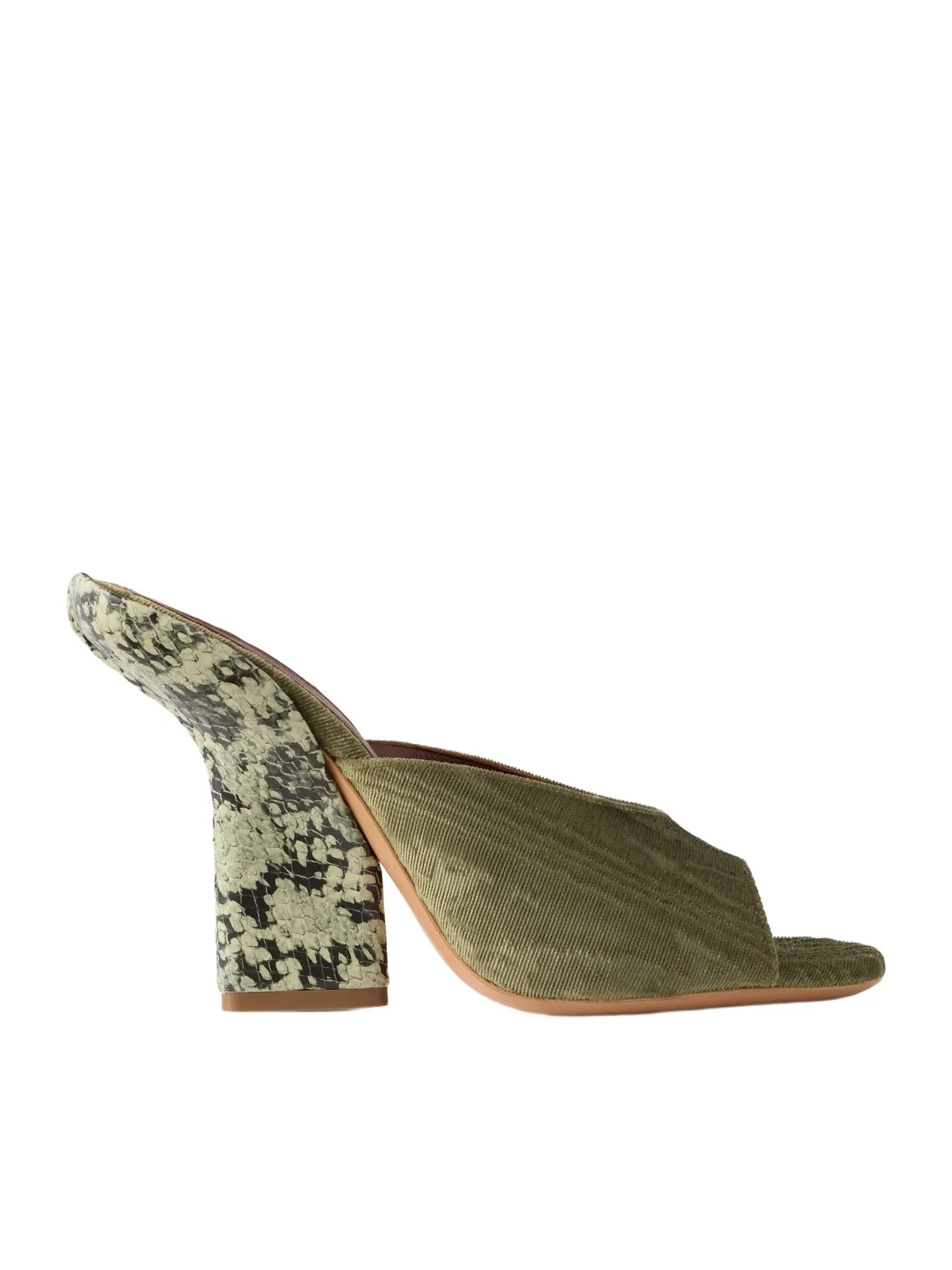 Snake-effect Leather-trimmed Velvet-moire Sandals Snake-effect Leather-trimmed Velvet-moire Sandals
