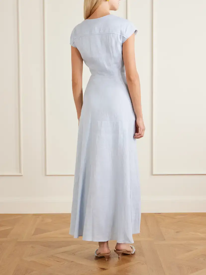 Saloni Sierra Linen Midi Dress | Thumbnail 3 Saloni Sierra Linen Midi Dress | Thumbnail 3