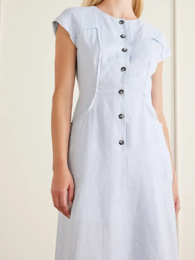 Saloni Sierra Linen Midi Dress | Thumbnail 4 Saloni Sierra Linen Midi Dress | Thumbnail 4