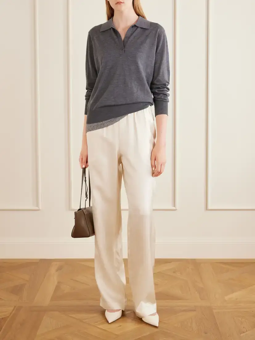 Loulou de Saison Miles Cashmere Polo Sweater | Thumbnail 2 Loulou de Saison Miles Cashmere Polo Sweater | Thumbnail 2