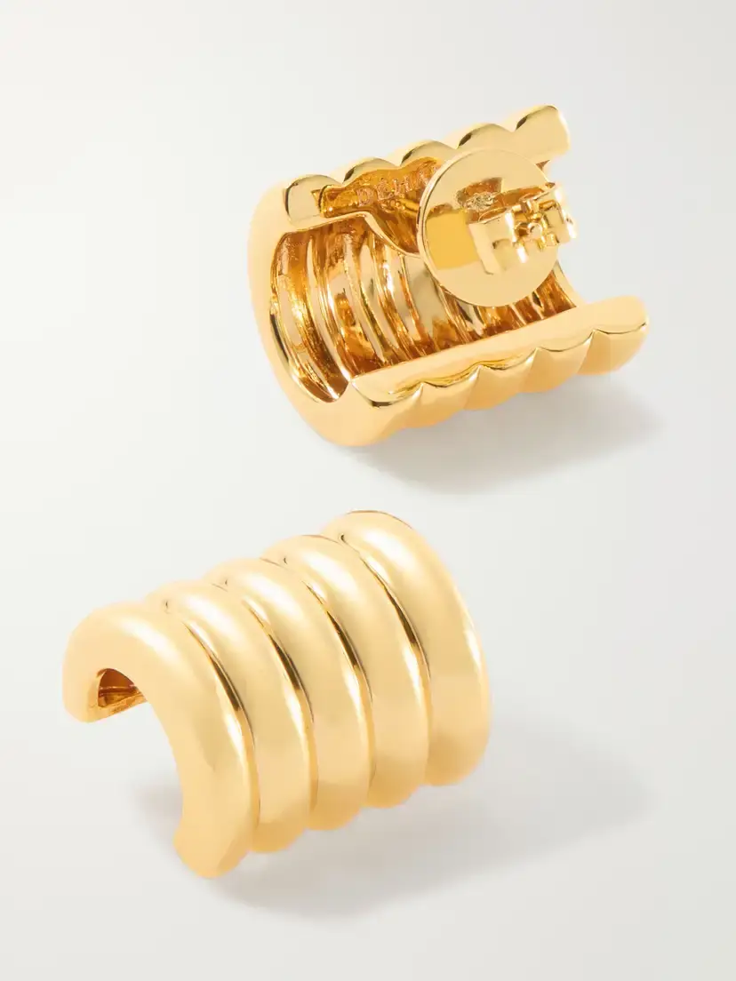 Déhanche Hollyhock Medium Gold-tone Earrings | Thumbnail 3 Déhanche Hollyhock Medium Gold-tone Earrings | Thumbnail 3