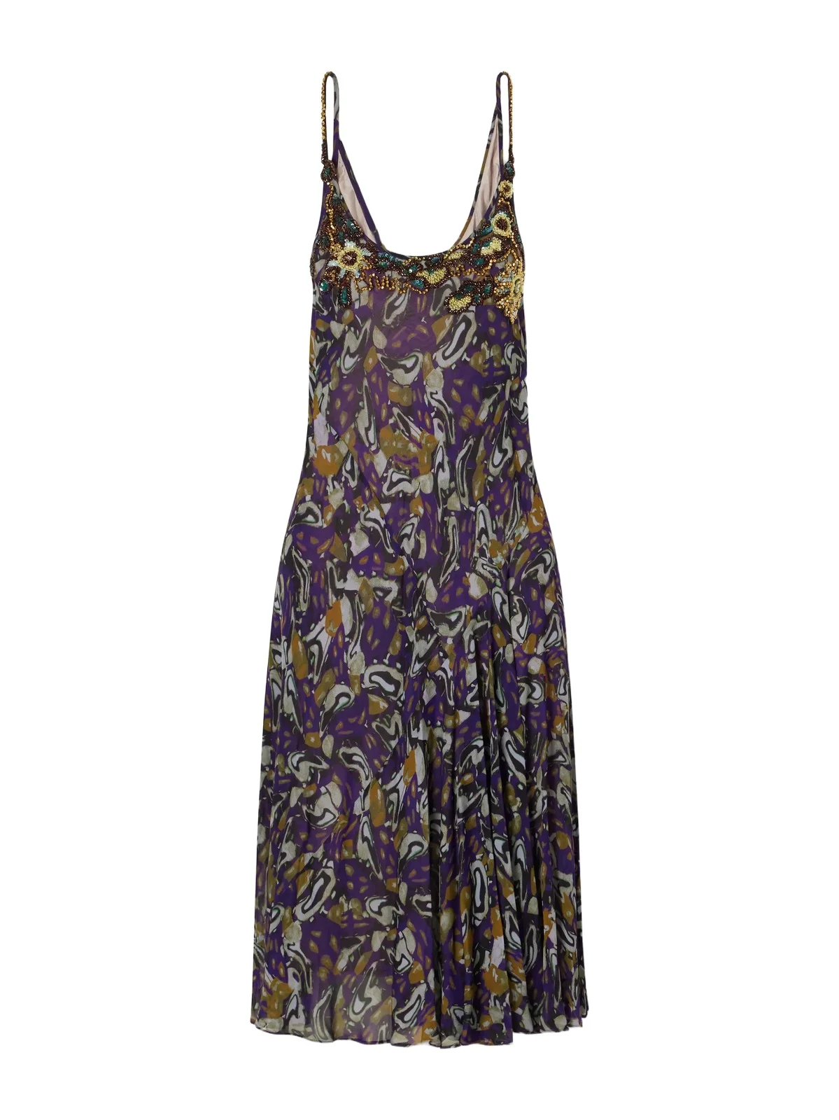 Embroidered Georgette Midi Dress