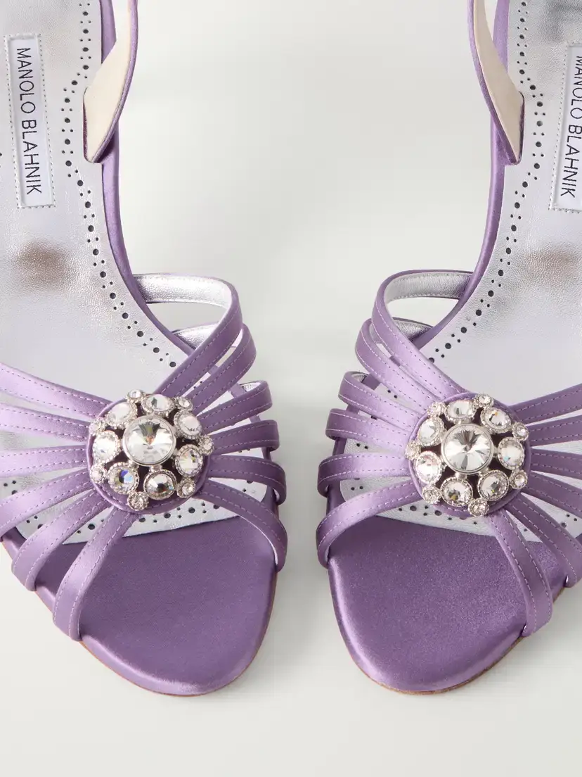 Manolo Blahnik Fulmasli 50 Crystal-embellished Satin Sandals | Thumbnail 5 Manolo Blahnik Fulmasli 50 Crystal-embellished Satin Sandals | Thumbnail 5