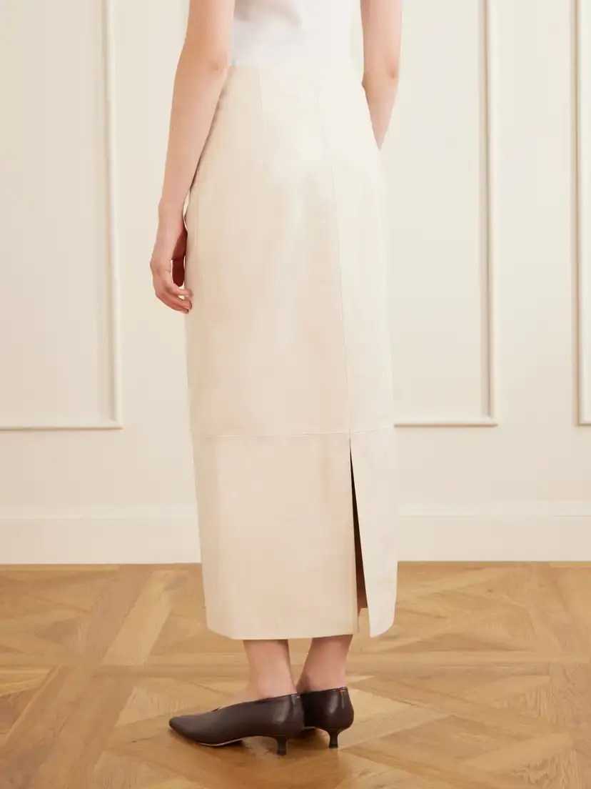 Loulou de Saison Inga Paneled Leather Midi Skirt | Thumbnail 4 Loulou de Saison Inga Paneled Leather Midi Skirt | Thumbnail 4