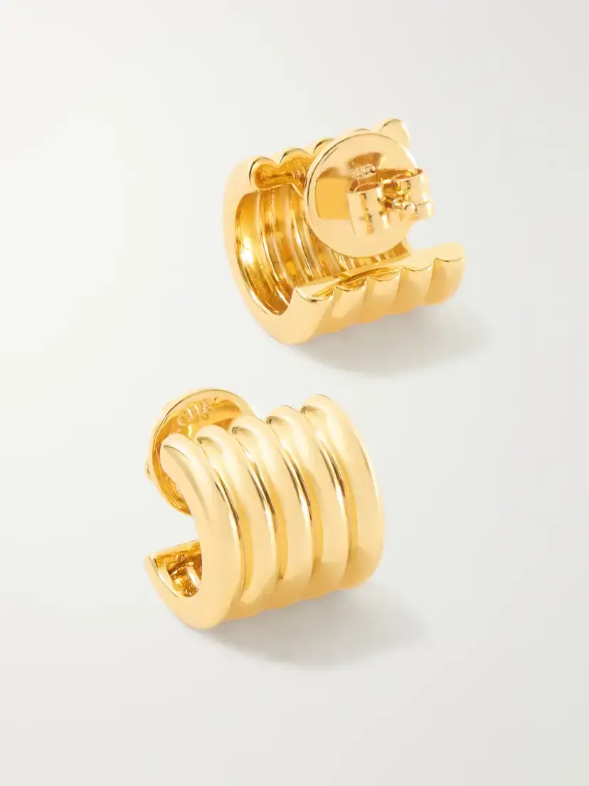 Déhanche Hollyhock Small Gold-tone Earrings | Thumbnail 3 Déhanche Hollyhock Small Gold-tone Earrings | Thumbnail 3