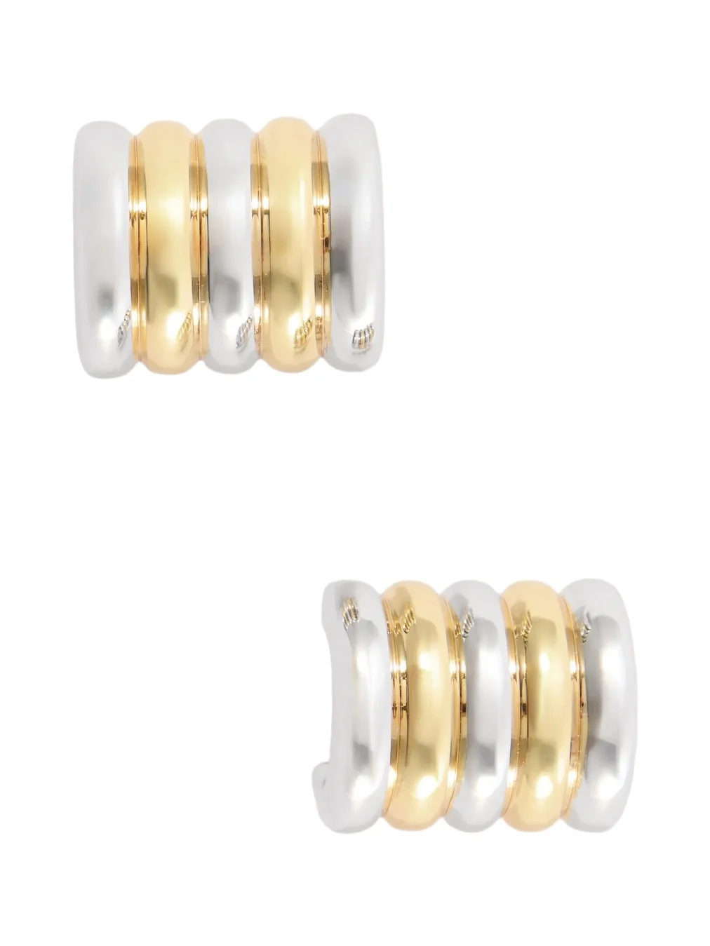 Hollyhock Silver And Gold-tone Earrings